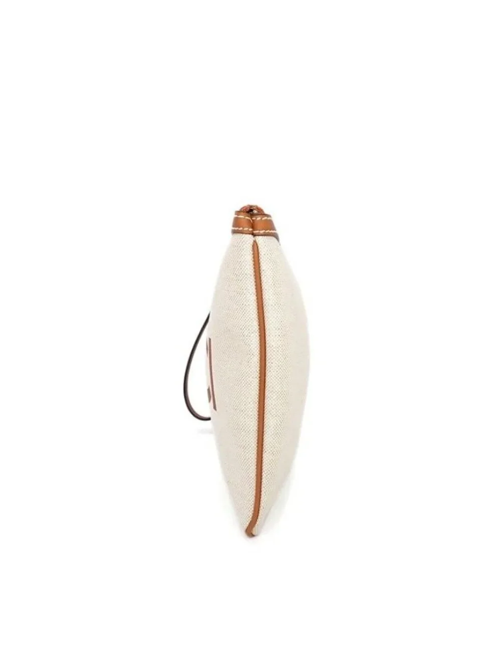 Gucci Clutch Logo Facul Beige Brown Cotton Linen